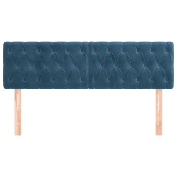 Cabeceros 2 unidades de terciopelo azul oscuro 80x7x78/88 cm M 3