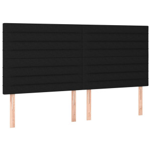Cabeceros 4 unidades de tela negro 80x5x78/88 cm H