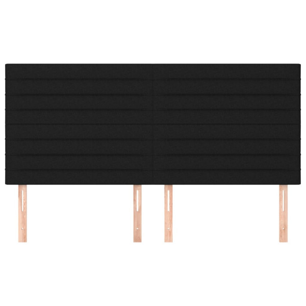 Cabeceros 4 unidades de tela negro 80x5x78/88 cm M 3