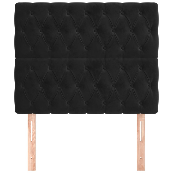 Cabeceros 2 unidades de terciopelo negro 100x7x78/88 cm M 3