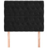 Cabeceros 2 unidades de terciopelo negro 100x7x78/88 cm 3