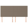 Cabeceira cama 4 pcs tecido 90x5x78/88 cm cinzento-acastanhado 3