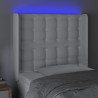 Cabecero con LED cuero sintético blanco 93x16x118/128 cm 4