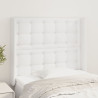 Cabeceira cama c/ abas couro artificial 93x16x118/12 cm branco 1