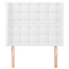 Cabecero con orejas de cuero sintético blanco 93x16x118/128 cm 3