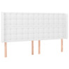 Cabecero con orejas de cuero sintético blanco 183x16x118/128 cm 2