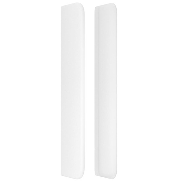 Cabecero con orejas de cuero sintético blanco 183x16x118/128 cm M 4