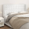 Cabeceira cama c/ abas couro artificial 183x23x118/128cm branco 1