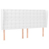 Cabeceira cama c/ abas couro artificial 183x23x118/128cm branco 2