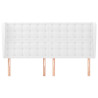 Cabeceira cama c/ abas couro artificial 183x23x118/128cm branco 3