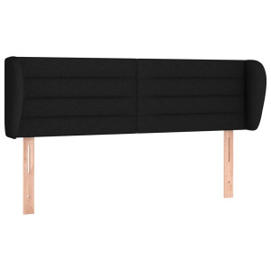 Cabeceira de cama c/ abas tecido 147x23x78/88 cm preto H
