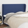Cabeceira de cama c/ abas tecido 183x23x118/128 cm azul 1