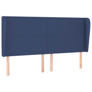 Cabecero con orejas de tela azul 183x23x118/128 cm H