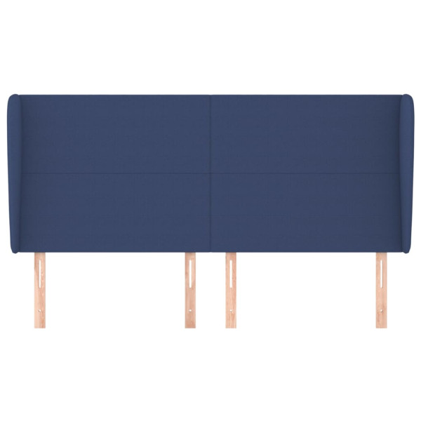 Cabecero con orejas de tela azul 183x23x118/128 cm M 3