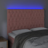 Cabecero con luces LED terciopelo rosa 160x7x118/128 cm 3