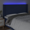Cabecero con LED de tela azul 183x16x118/128 cm 4