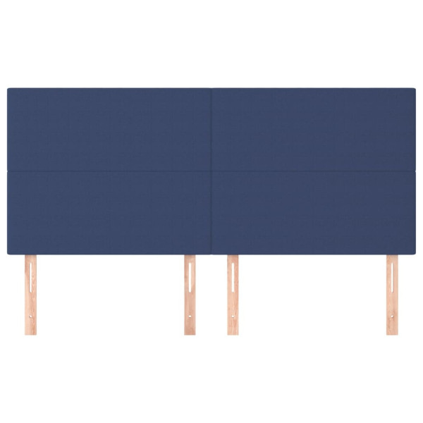 Cabeceira de cama 4 pcs tecido 90x5x78/88 cm azul M 3