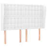 Cabeceira cama c/ abas couro artificial 147x23x118/128cm branco 2