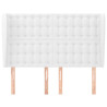 Cabecero con orejas de cuero sintético blanco 147x23x118/128 cm 3