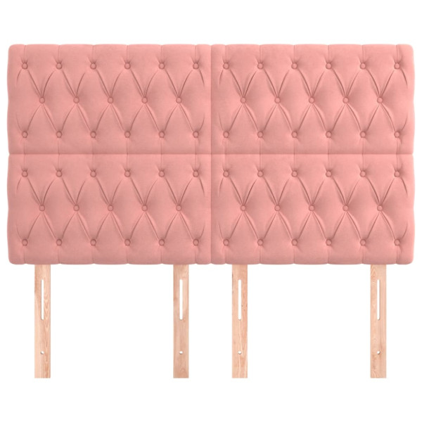 Cabeceira de cama 4 pcs veludo 80x7x78/88 cm rosa M 3