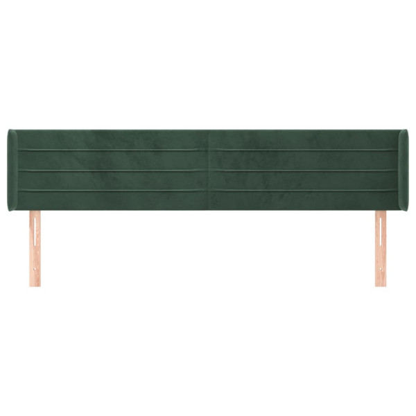 Cabecero de terciopelo verde oscuro 163x16x78/88 cm M 3