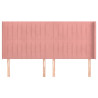 Cabeceira cama c/ abas veludo 203x16x118/128 cm rosa 3