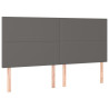 Cabecero con luces LED cuero sintético gris 200x5x118/128 cm 4