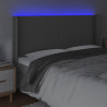 Cabecero con LED cuero sintético gris 203x16x118/128 cm 4