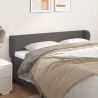 Cabeceira de cama c/ abas couro artificial 203x23x78/88cm cinza 1