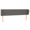 Cabeceira de cama c/ abas couro artificial 203x23x78/88cm cinza 2