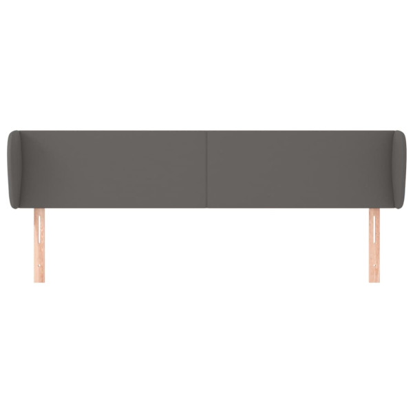 Cabecero de cuero sintético gris 203x23x78/88 cm M 3
