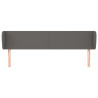 Cabecero de cuero sintético gris 203x23x78/88 cm 3