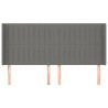 Cabeceira cama c/ abas tecido 183x16x118/128 cm cinzento-escuro 3