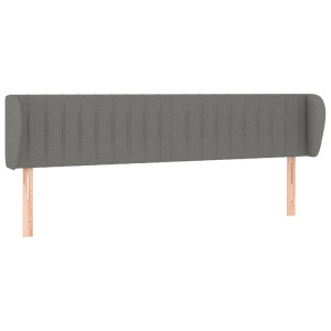 Cabecero de tela gris oscuro 183x23x78/88 cm H