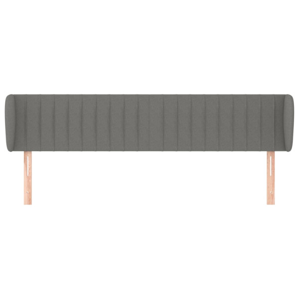 Cabeceira de cama c/ abas tecido 183x23x78/88cm cinzento-escuro M 3