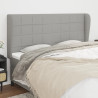 Cabeceira cama c/ abas tecido 183x23x118/128 cm cinzento-claro 1
