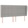 Cabecero con orejas de tela gris claro 183x23x118/128 cm 2