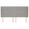 Cabeceira cama c/ abas tecido 183x23x118/128 cm cinzento-claro 3