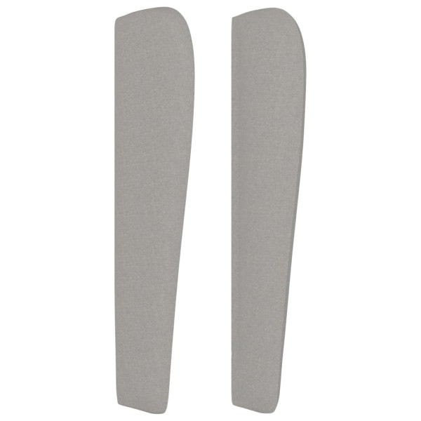Cabeceira cama c/ abas tecido 183x23x118/128 cm cinzento-claro M 4
