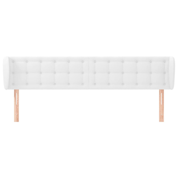 Cabeceira de cama c/ abas couro artificial183x23x78/88cm branco M 3