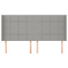 Cabeceira cama c/ abas tecido 183x16x118/128 cm cinzento-claro 3