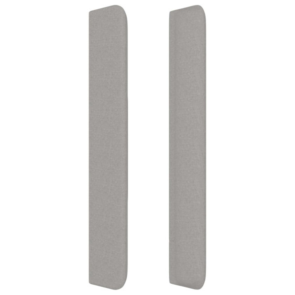Cabecero con orejas de tela gris claro 183x16x118/128 cm M 4