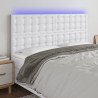 Cabecero con luces LED cuero sintético blanco 180x5x118/128 cm 1