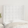 Cabecero con orejas de cuero sintético blanco 93x23x118/128 cm 1