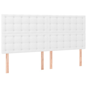Cabeceros 4 unidades de cuero sintético blanco 90x5x78/88 cm H