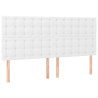 Cabeceros 4 unidades de cuero sintético blanco 90x5x78/88 cm 2