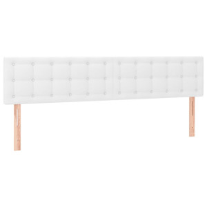 Cabeceros 2 unidades de cuero sintético blanco 90x5x78/88 cm H