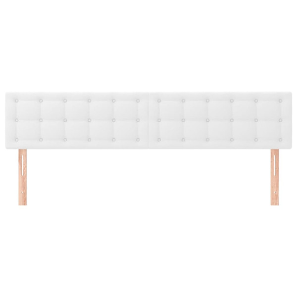 Cabeceira de cama 2 pcs couro artificial 90x5x78/88 cm branco M 3
