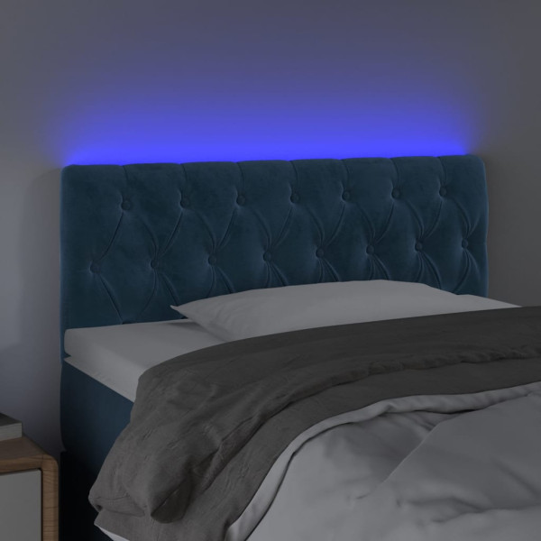 Cabecero con LED de terciopelo azul oscuro 90x7x78/88 cm M 3