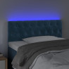 Cabeceira de cama c/ luzes LED veludo 90x7x78/88 cm azul-escuro 3